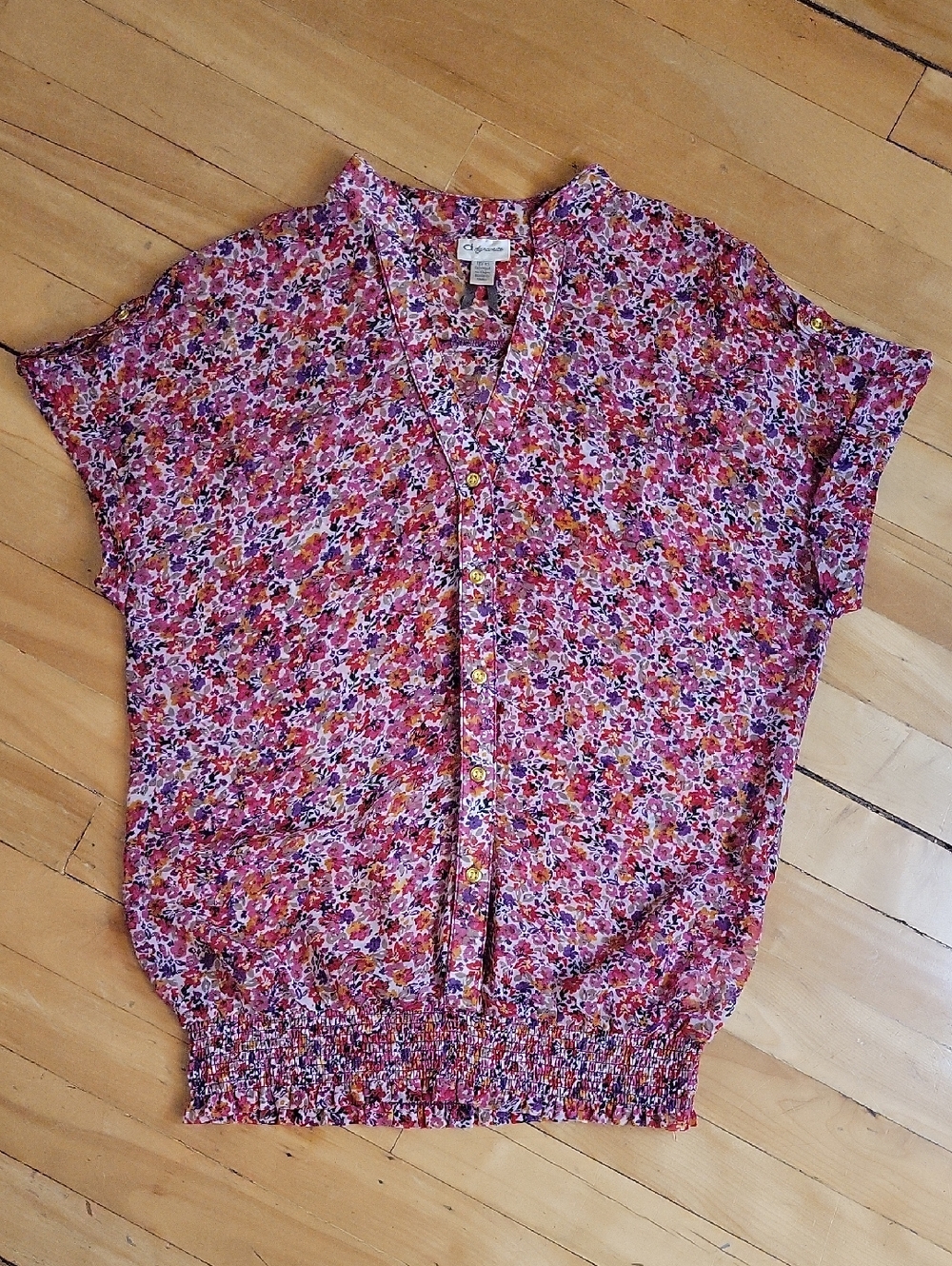 Dynamite Pink & Purple Floral Button-Down Top - Picture 2 of 8